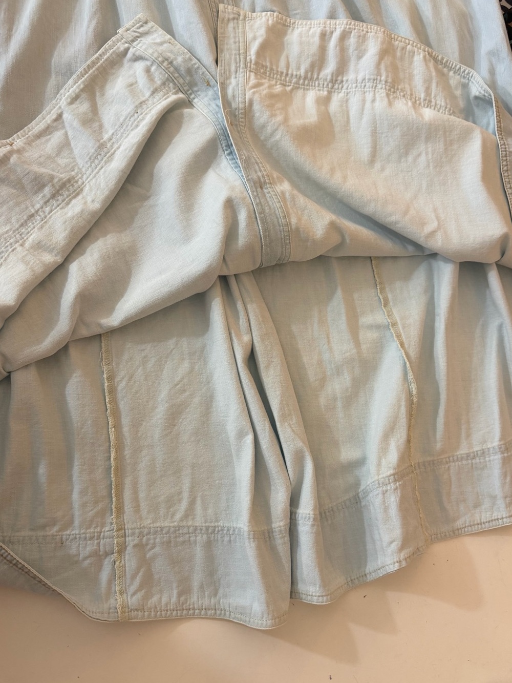 Anthropologie Pilcro Light Wash Cotton Pintuck Basque-Waist Denim Maxi Skirt XL - Picture 12 of 16